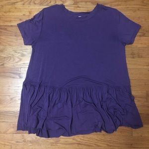 Ruffle purple tee